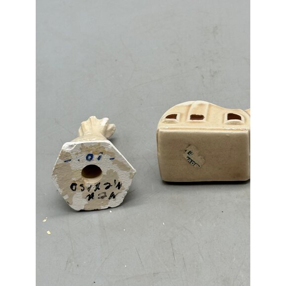 Vintage Native American Ceramic Teepee & Adobe House Salt pepper shaker READ - Picture 6 of 6